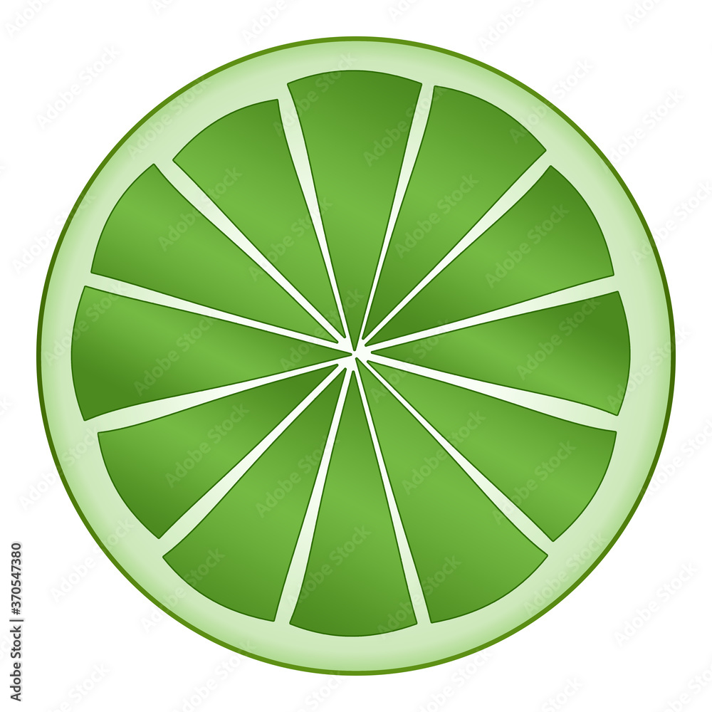 Citrus Green Slice Half Cut Circular

