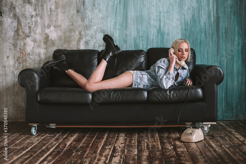 woman and telephone