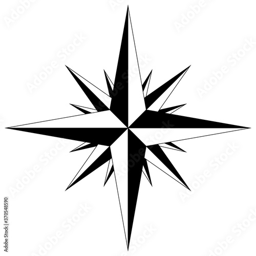 Wind rose with intermediate points compass star navigation. Vector illustration.