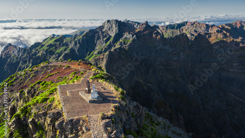 Aerial view of the highest peak of Madeira island, Pico Ruivo. © cicerocastro