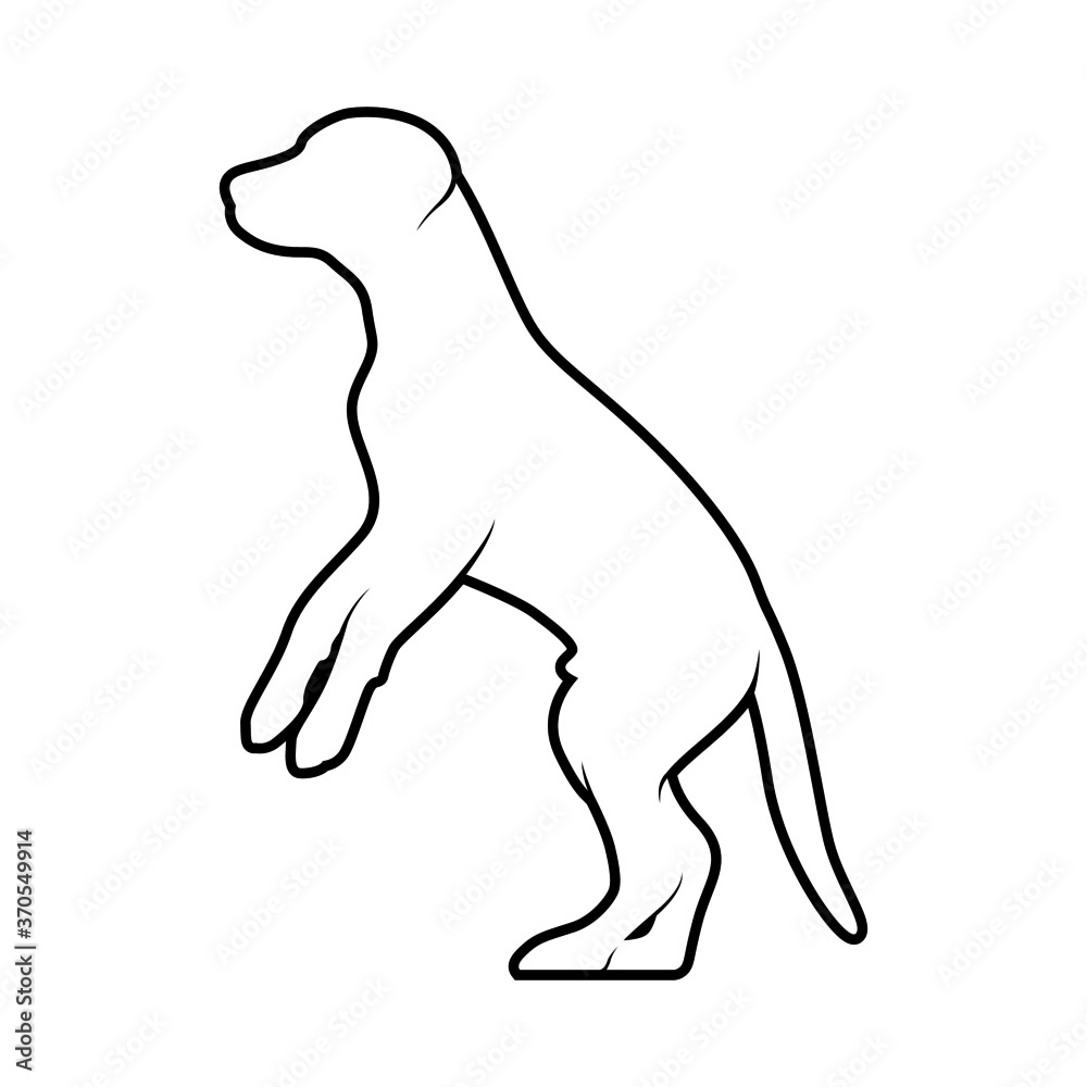 Dog Silhouette on White Background. Isolated Vector Animal Template for Logo Company, Icon, Symbol etc