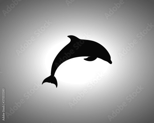 Dolphin Silhouette on White Background. Isolated Vector Animal Template for Logo Company  Icon  Symbol etc