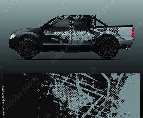 truck and vehicle Graphic vector. Racing background for vinyl wrap and decal