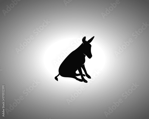 Donkey Silhouette on White Background. Isolated Vector Animal Template for Logo Company, Icon, Symbol etc
