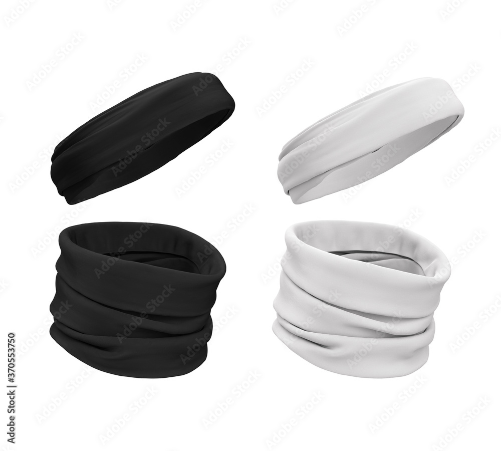 Bandana on the forehead and neck. How to wear seamless universal