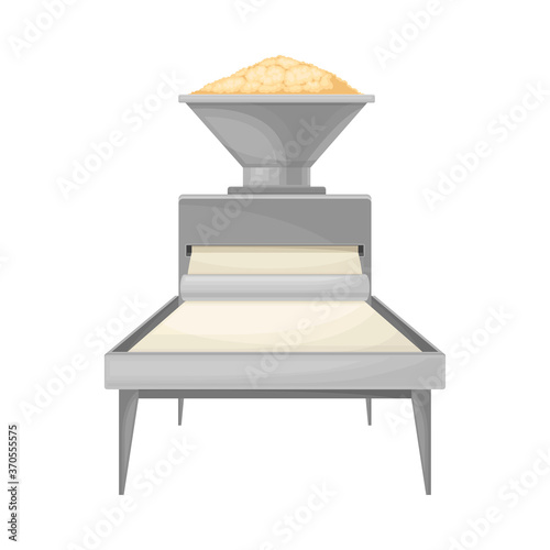 Paper Production with Wood Dust Processing in Metal Tank Vector Illustration