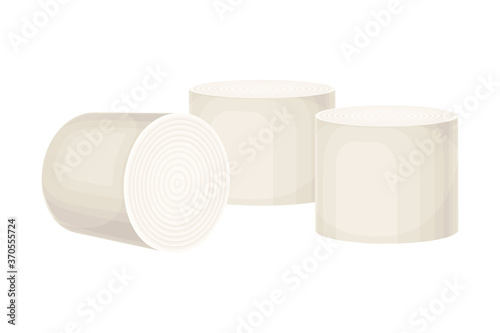Rolls of Paper as Manufactured Product Vector Illustration