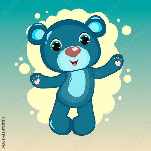 Cute Cartoon Teddy Bear . vector print. Can be used for kid's clothing. Use for print, surface design, fashion wear. For design of album, scrapbook, card and invitation 