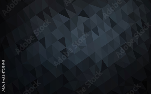 Dark Black vector blurry triangle template.