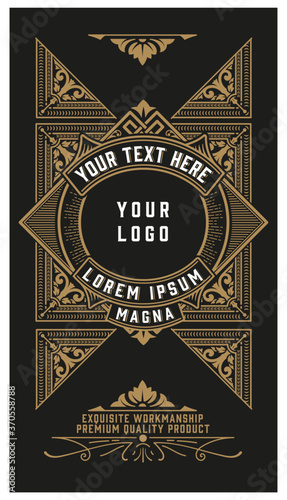 Vintage Luxury Logo / Label Template Design for Label, Frame, Product Tags. Retro Emblem Design. Vector illustration