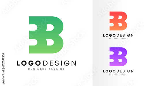 Colorful gradient initial  B letter logo design vector template for your company business