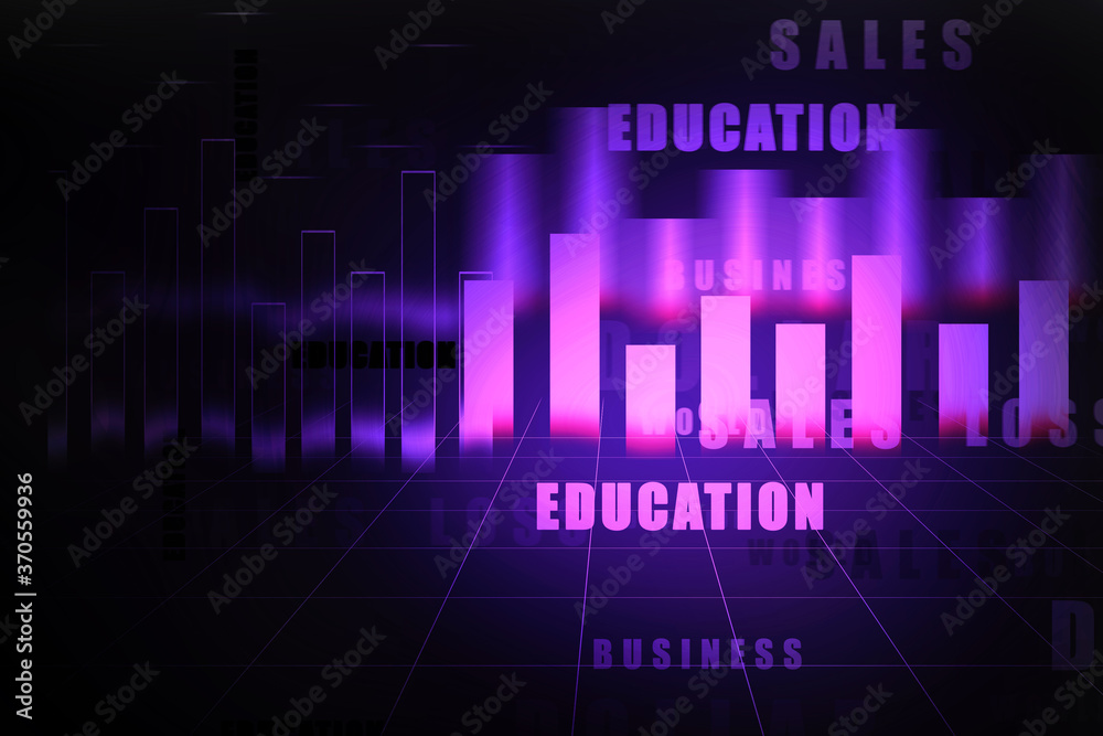 2d rendering Stock market online business concept. business Graph 