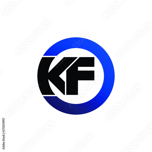 Letter KF circle logo design vector