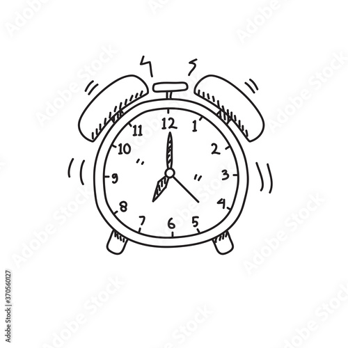 Clock vector illustration draw in doodle style isolated on white background 