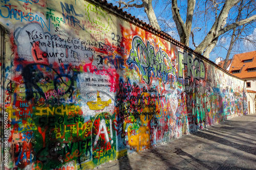 John Lennon Wall. Prague. Czech republic. Street art.