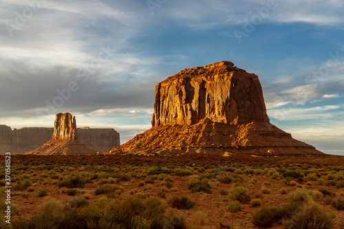 The monument valley, on the border between Utah and Arizona