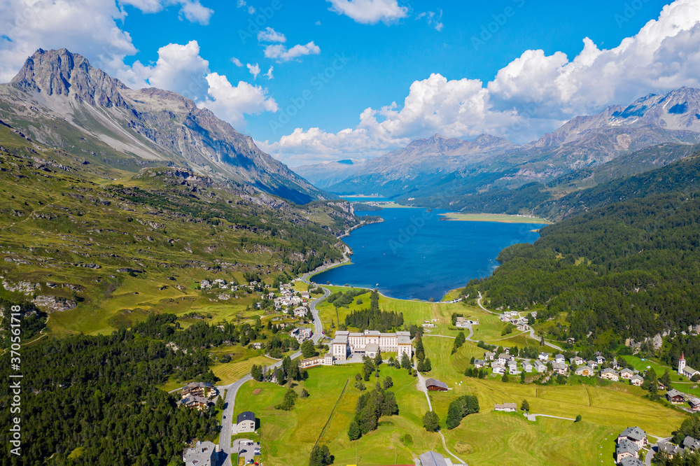 Bregaglia valley - Switzerland - Maloja Pass - Aerial view from the Maloja pass towards the east