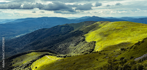Fototapeta Naklejka Na Ścianę i Meble -  Bieszczady Poland. Mountain landscape in summer.