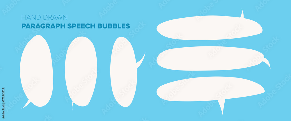Isolated Hand-Drawn Large Speech Bubbles for Paragraphs or Creative Captions - obrazy, fototapety, plakaty 