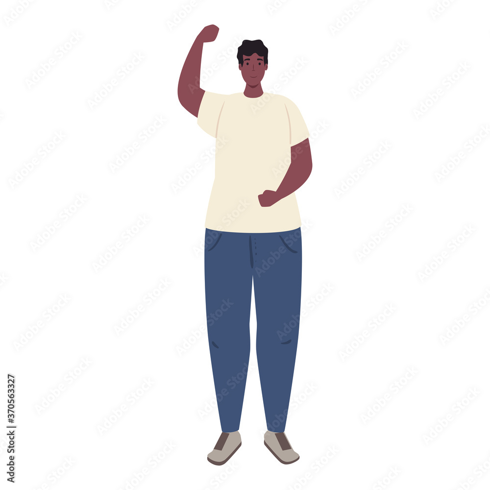 young man african character, on white background vector illustration design