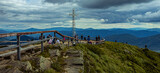 Tarnica in Bieszczady Poland. Highest place in Bieszczady. Top of the hill. Cross at the top of the mountain.