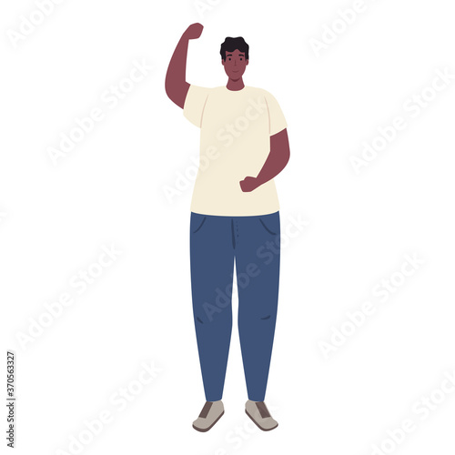 young man african character, on white background vector illustration design