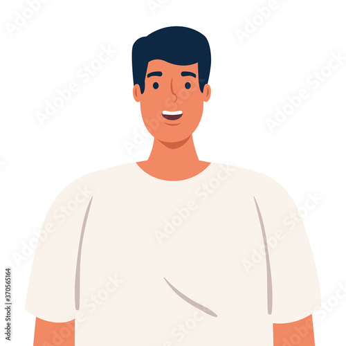 picture young man handsome on white background vector illustration design