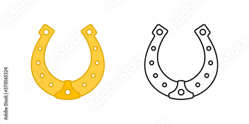 horseshoe icon. good luck symbol. isolated on white background. vector illustration