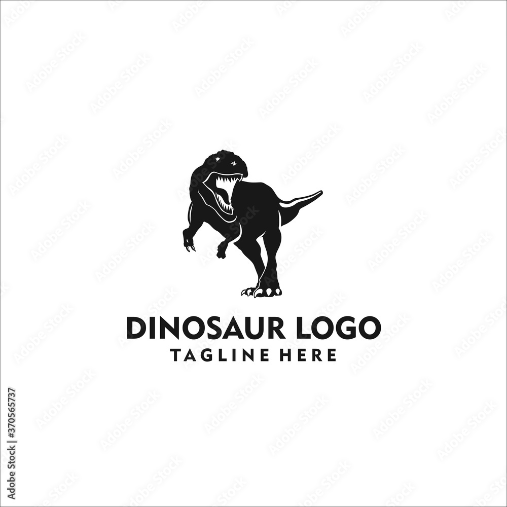 Fototapeta premium dinosaur logo black icon design vector illustration