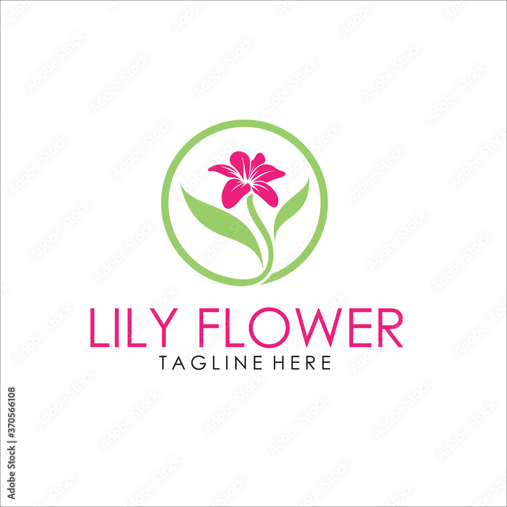 Lily logo design icon silhouette
