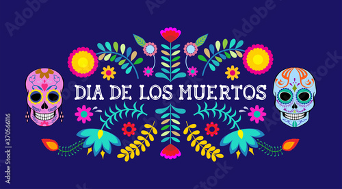 Day of the Dead, traditional Mexican holiday, Dia De Los Muertos, set of elements, vector illustration