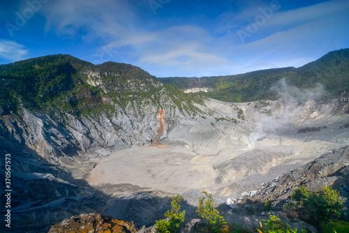 Tangkuban Parahu crater. Beautiful mountain of west java Indonesia  photo