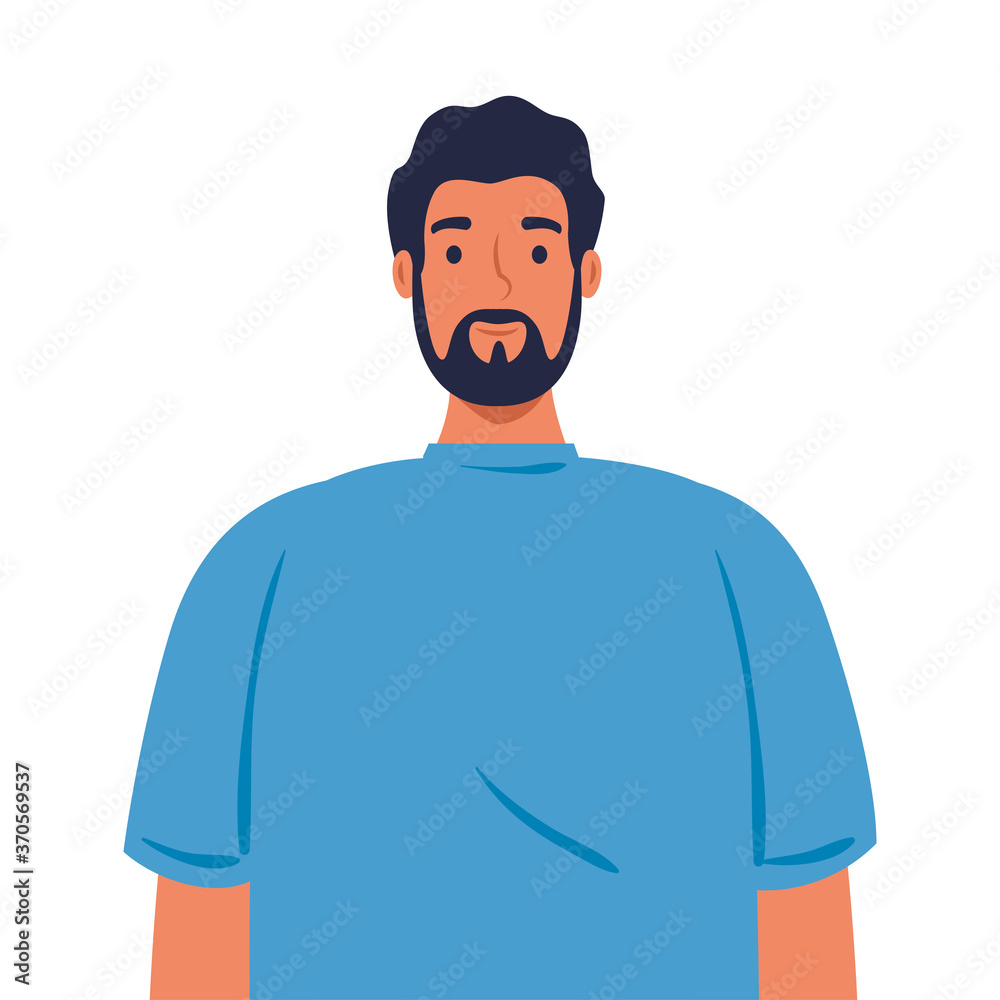 picture young man with beard in white background vector illustration design picture young man with beard in white background vector illustration design