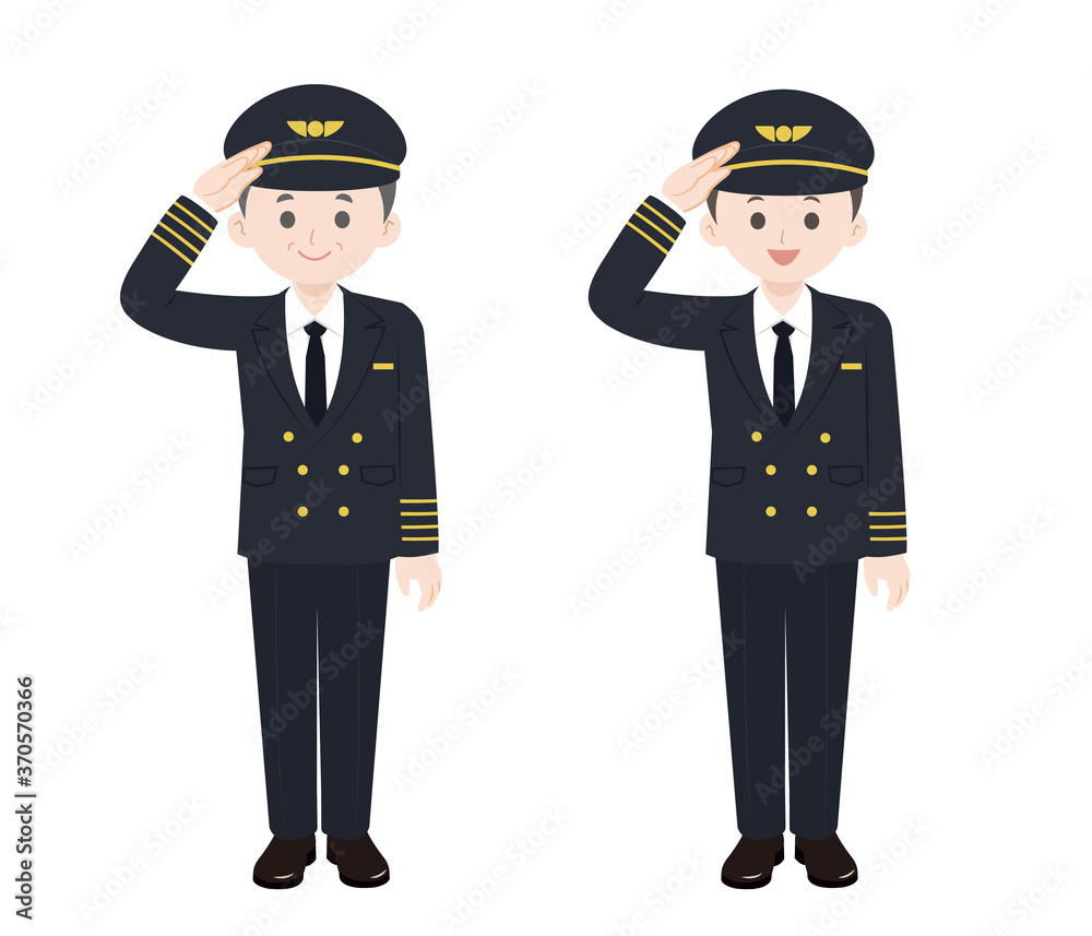 機長と副操縦士のイラスト 機長と副操縦士のイラスト