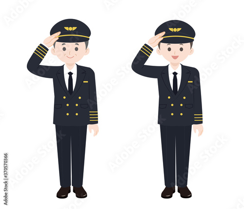機長と副操縦士のイラスト