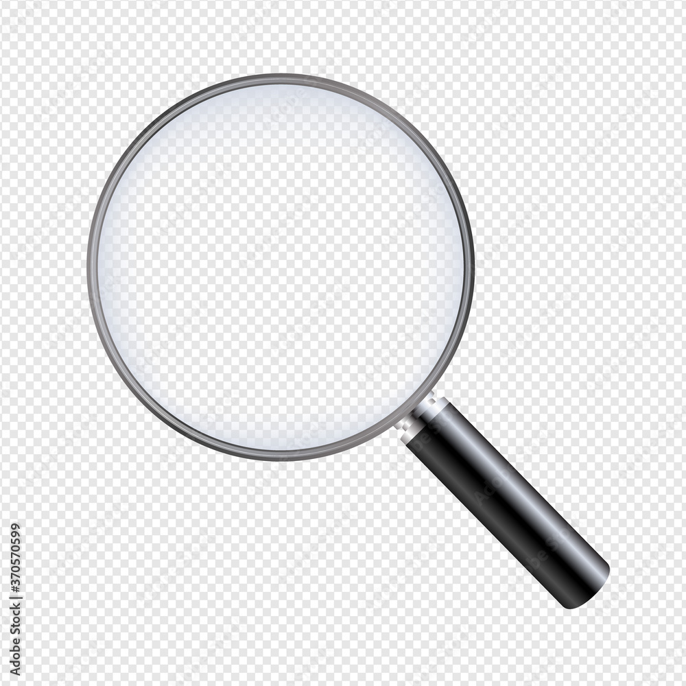 Magnifying Glass With Transparent Background With Gradient Mesh, Vector Illustration Magnifying Glass With Transparent Background With Gradient Mesh, Vector Illustration