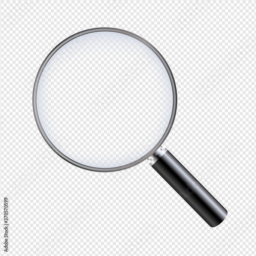 Magnifying Glass With Transparent Background With Gradient Mesh, Vector Illustration