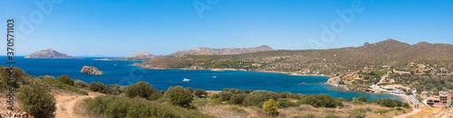 The view from the Temple of Poseidon, Cape Sounion, the southernmost point of the Attica peninsula, Greece