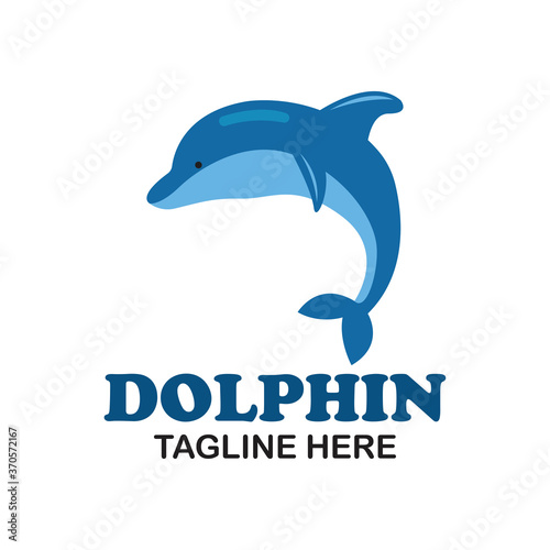 dolphin animal logo with text space for your slogan tagline  vector illustration