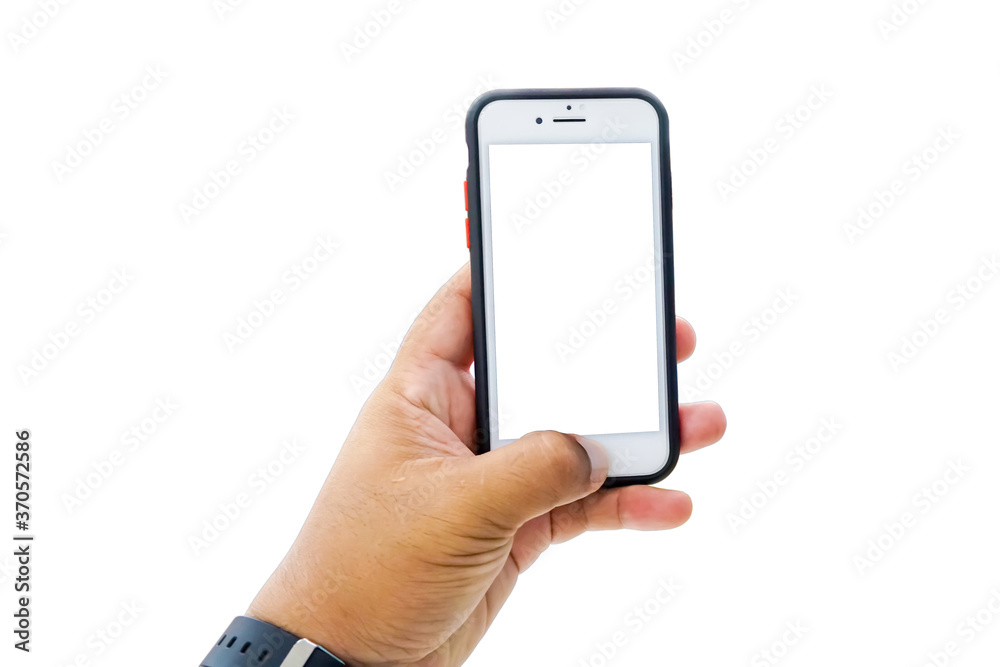Smart phone in hand on white background,cliping path. Smart phone in hand on white background,cliping path.