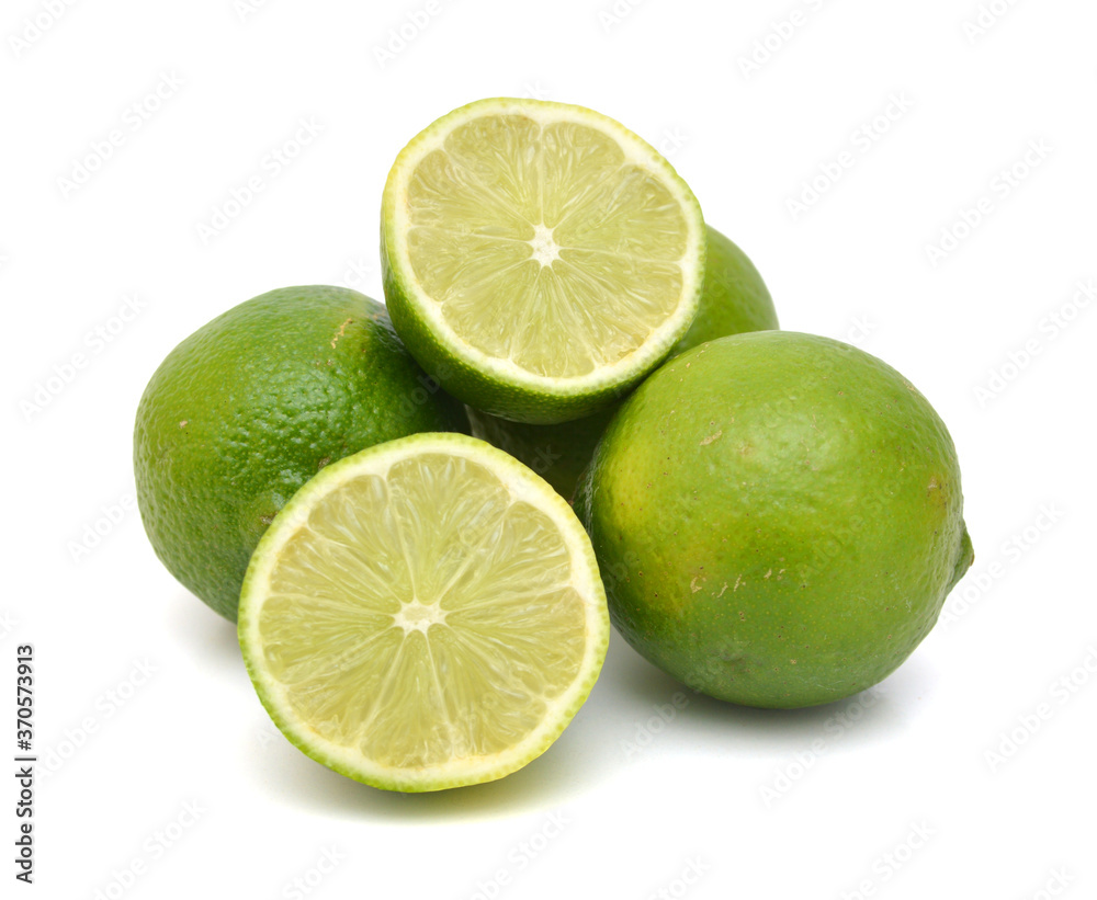 Citrus lime fruit isolated on white background cutout Citrus lime fruit isolated on white background cutout