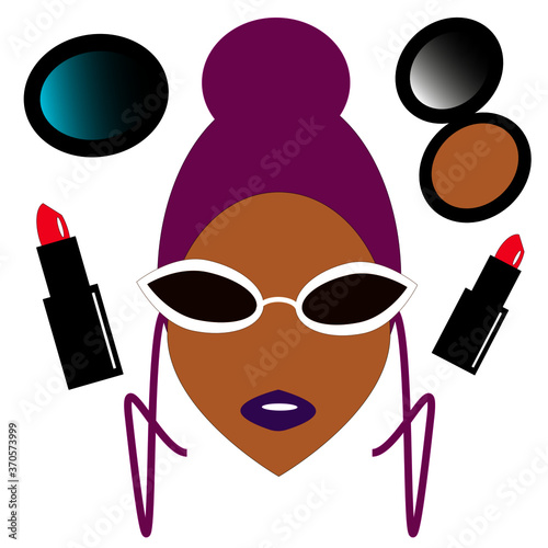 set fashionista with lipsticks, shadows and powderwith a mirror, cosmetics, fashionista vector, lipsticks vector, powder with a mirror vector, eyeshadow vector, fashionista and dreams, women  fashion