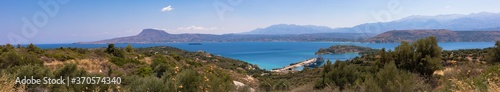 Panoramic view of the coastline of Crete, Greece