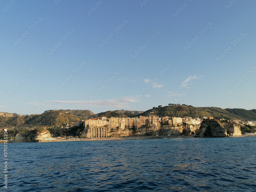 view of Tropea city from the sea