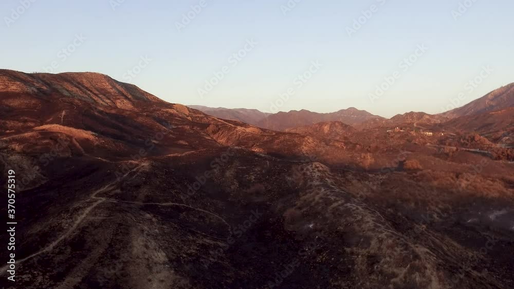 Fire damage caused by California wildfire. Sand Fire July, 2016 Fire damage caused by California wildfire. Sand Fire July, 2016