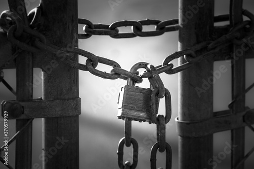 Public School Campus Locked During Coronavirus Pandemic