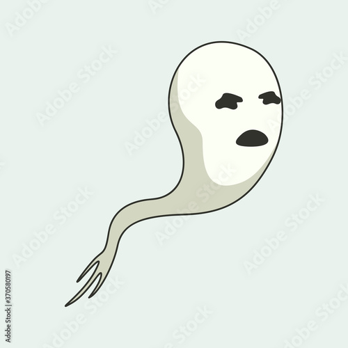 Cute White Ghost Sheet with Black Eyes