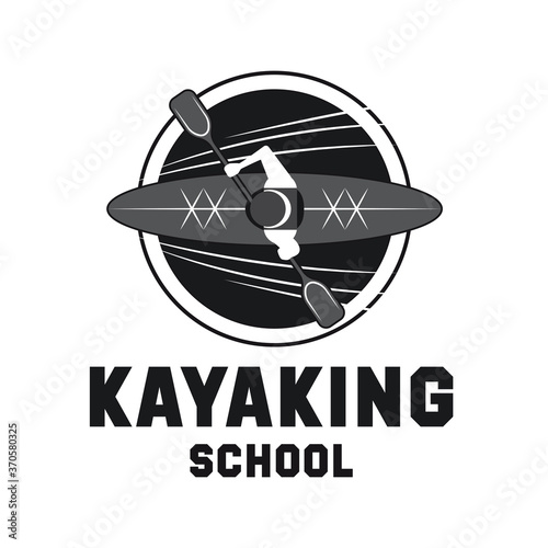 canoeing and kayaking sport activity logo emblems and insignia. vector illustration