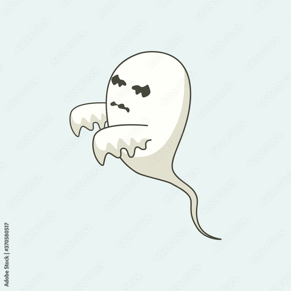 Cute White Ghost Sheet with Black Eyes Cute White Ghost Sheet with Black Eyes