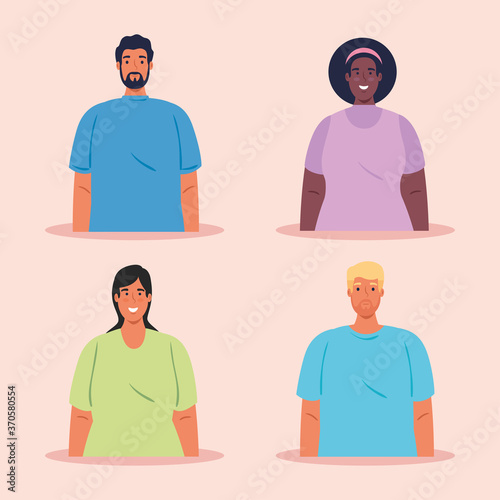 pictures multiethnic group of people, cultural and diversity concept vector illustration design